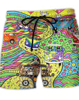 Men's Swim Shorts with Graffiti Design