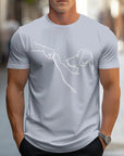 Men's T-shirt with Round Neck and Funny Print of Dog and Fist - Carl
