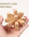 MindPuzzle - Wooden Brain Teaser Gift Set with 6 Kongming Lock Puzzles