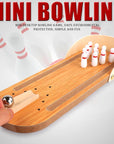 Mini Bowl - Wooden Mini Bowling Game Set for Indoors Compact and Fun