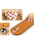 Mini Bowl - Wooden Mini Bowling Game Set for Indoors Compact and Fun