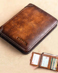 Multifunctional RFID-Blocking Leather Wallet