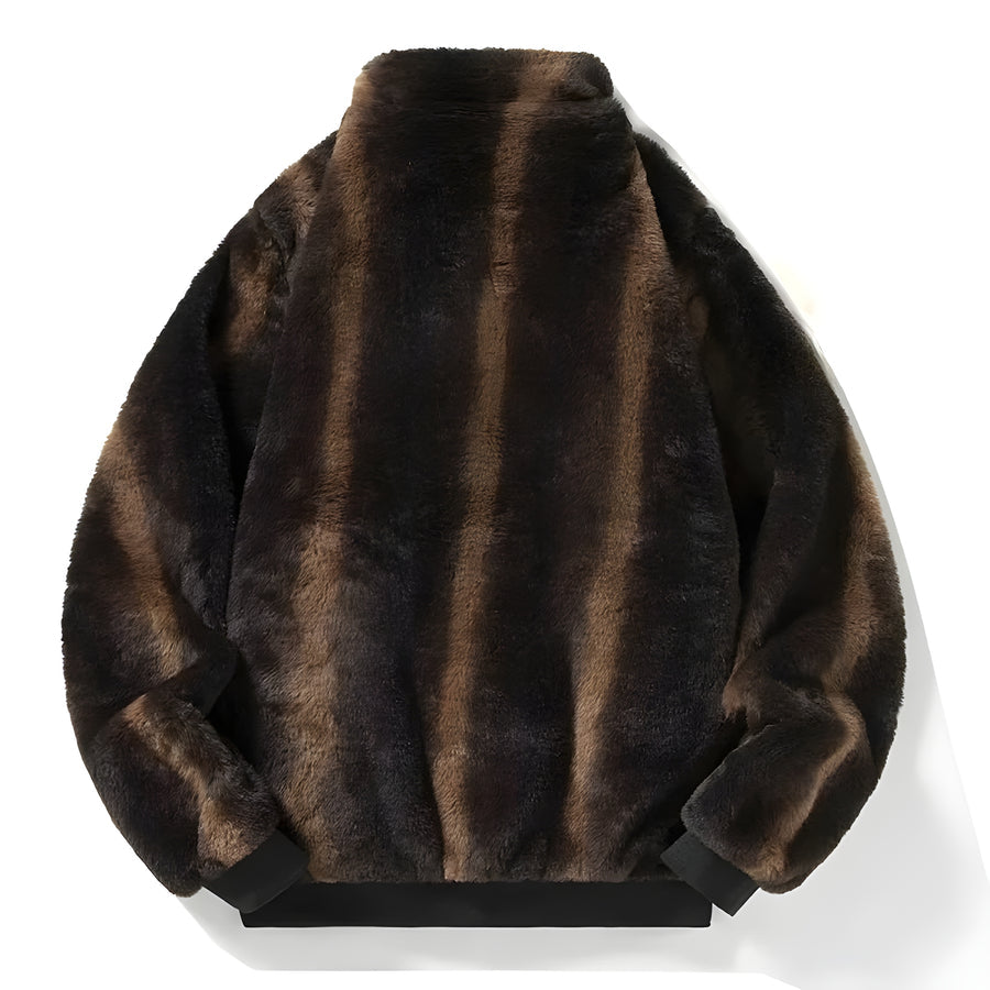 Nevin – Retro Bomber Jacket in Faux Fur