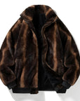 Nevin – Retro Bomber Jacket in Faux Fur