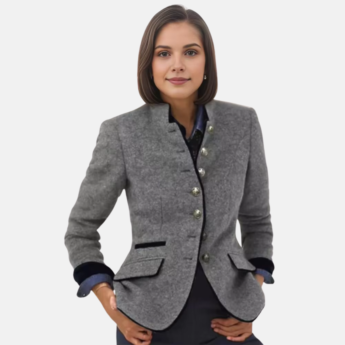 Nilja - Casual Long Sleeve Blazer with Buttons
