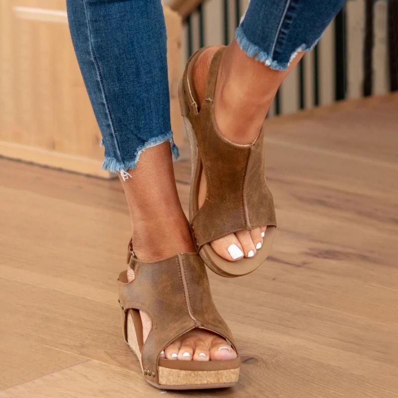 Orthopaedic Leather Ladies' Sandals with Extra Support