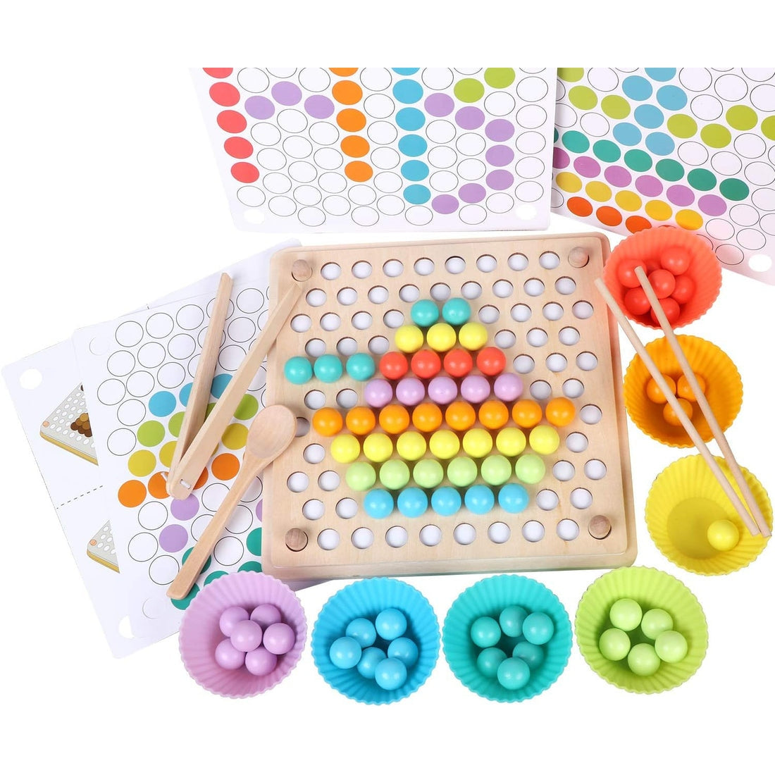 Peg Board Bead Game - Fun Colouring and Shapes Activity
