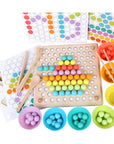 Peg Board Bead Game - Fun Colouring and Shapes Activity
