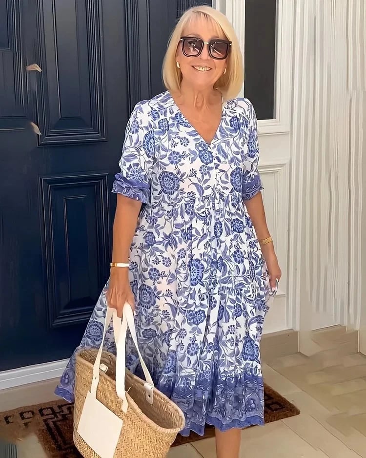 Perla - Bohemian Dress with V-Neck