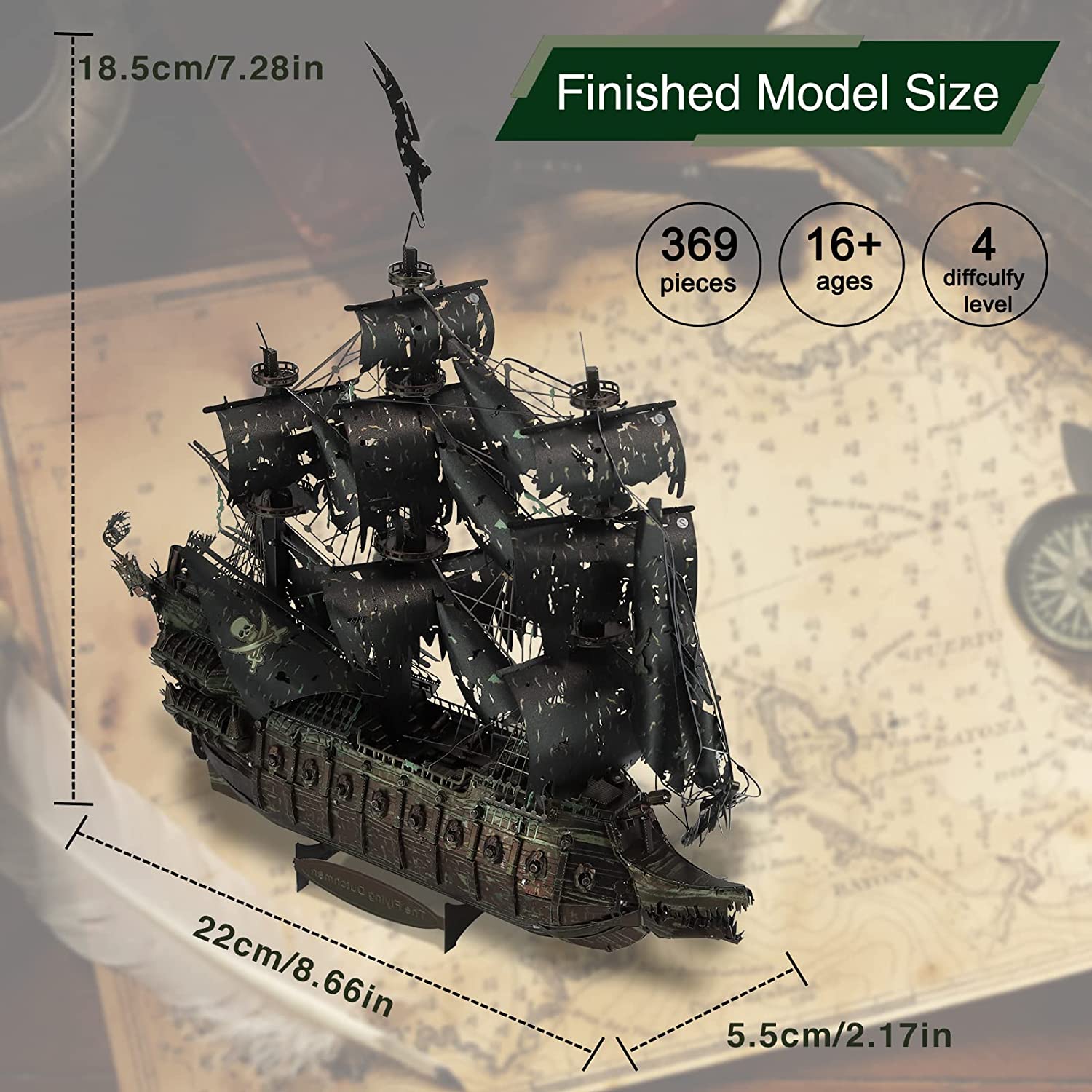 Pirate Puzzle - Metal 3D Puzzle Flying Pirate Ship for Adults