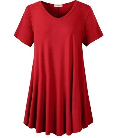 Plus Size Cotton Loose Fit Short Sleeve T-Shirt