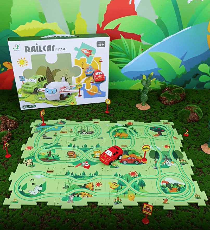 PuzzleRacer - Car Game Set for Kids
