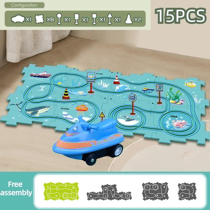 PuzzleRacer - Car Game Set for Kids
