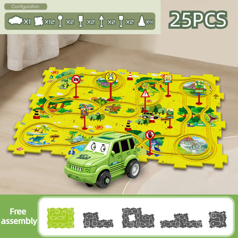 PuzzleRacer - Car Game Set for Kids