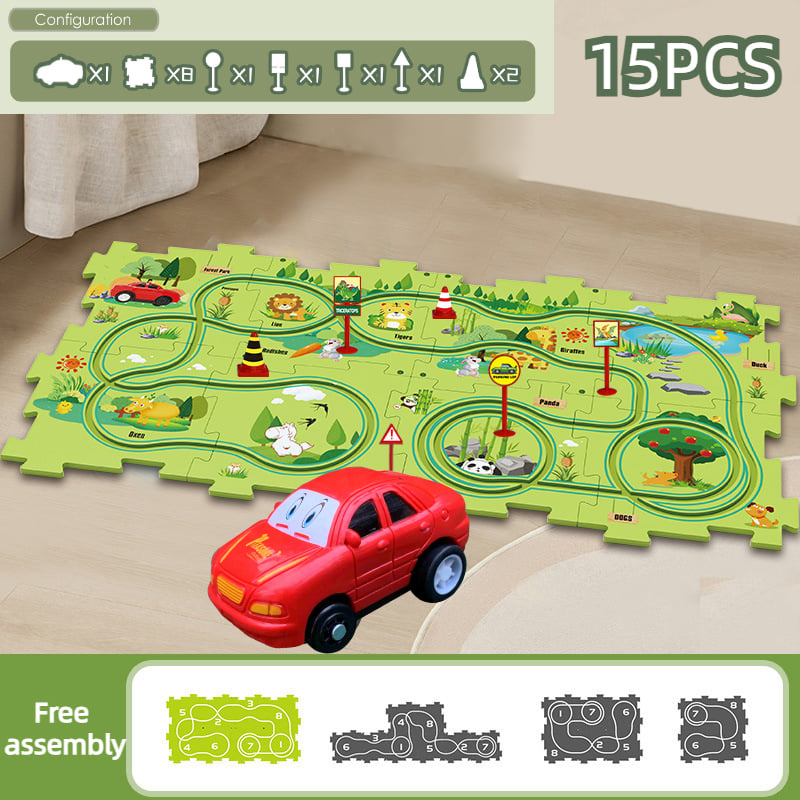 PuzzleRacer - Car Game Set for Kids