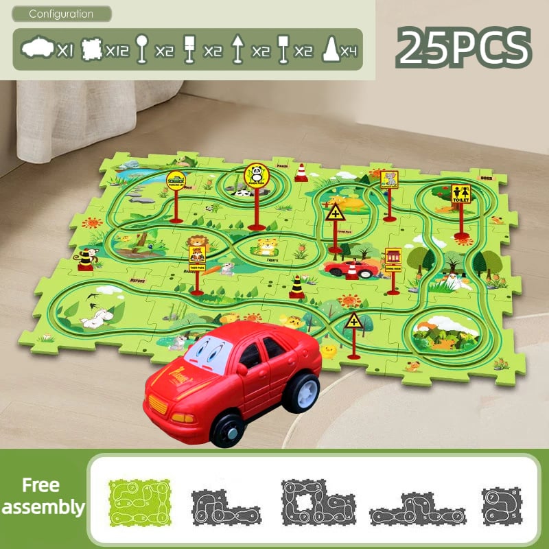 PuzzleRacer - Car Game Set for Kids