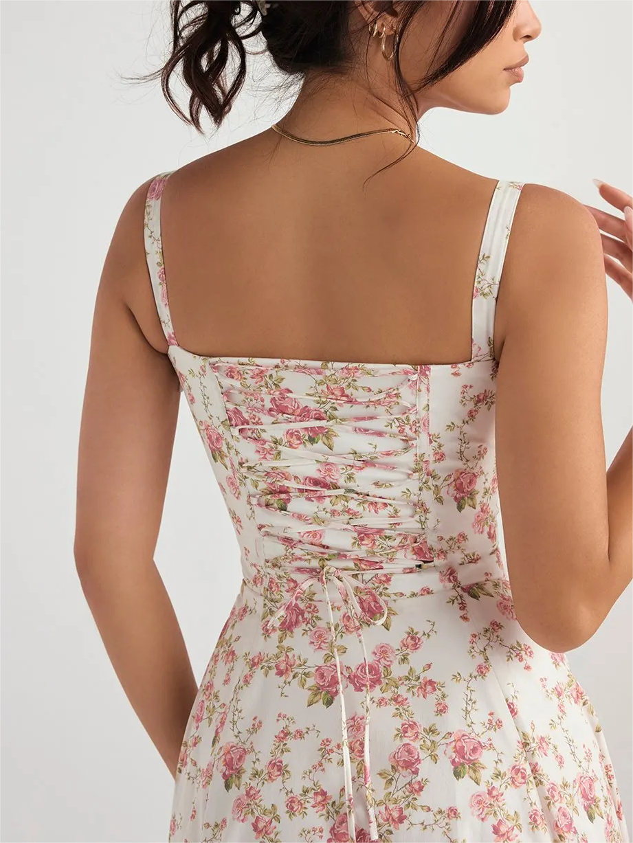 Sabrina - Floral Bustier Midriff Waist Shaper Dress