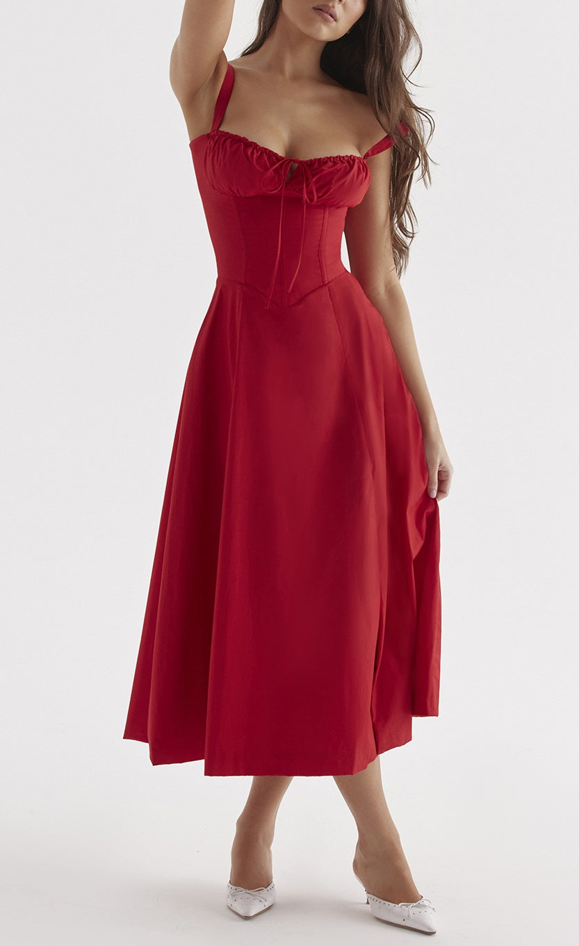 Sabrina - Floral Bustier Midriff Waist Shaper Dress