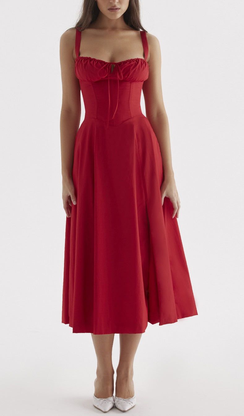 Sabrina - Floral Bustier Midriff Waist Shaper Dress