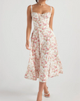 Sabrina - Floral Bustier Midriff Waist Shaper Dress