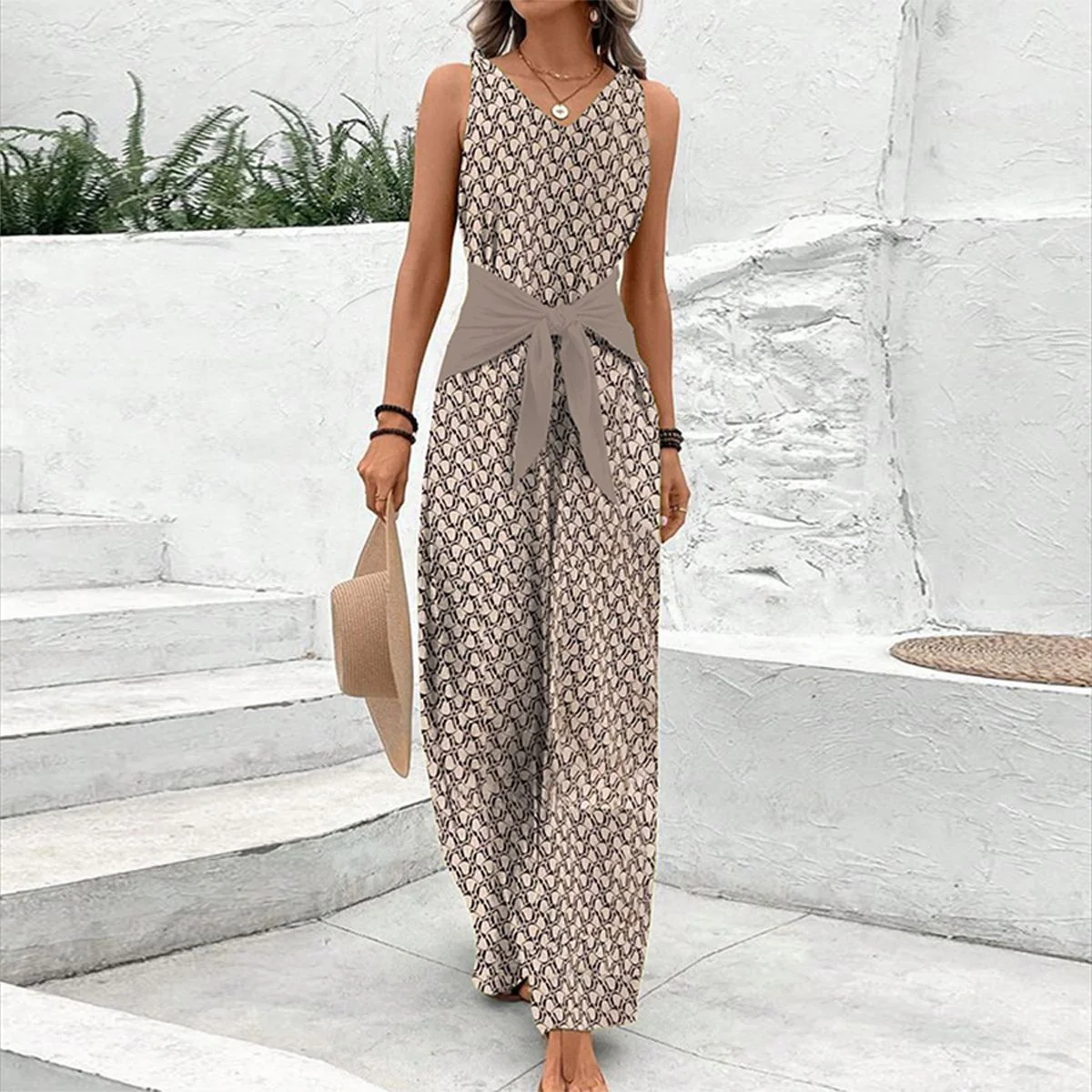 Sleeveless V-Neck Jumpsuit for Women - Stella