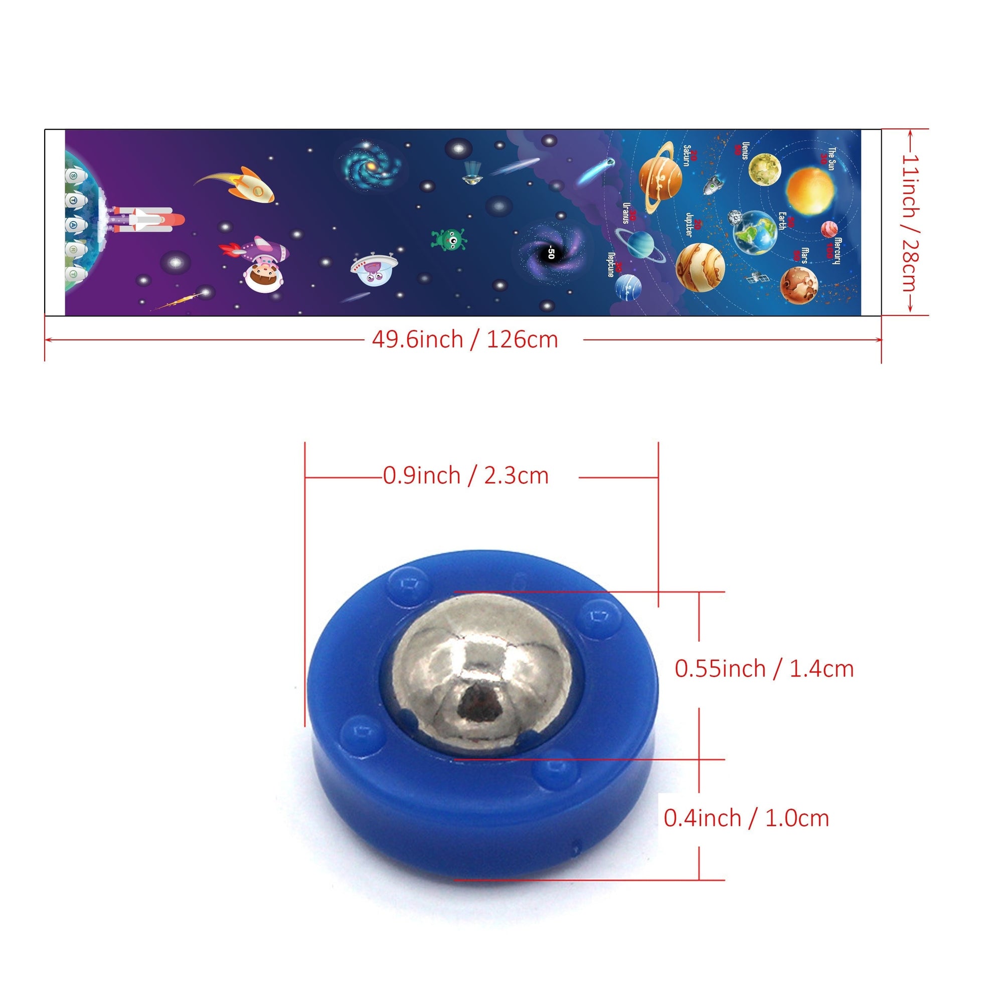 SpaceExplorer - Mini Shuffleboard Game for Kids Aged 6-8