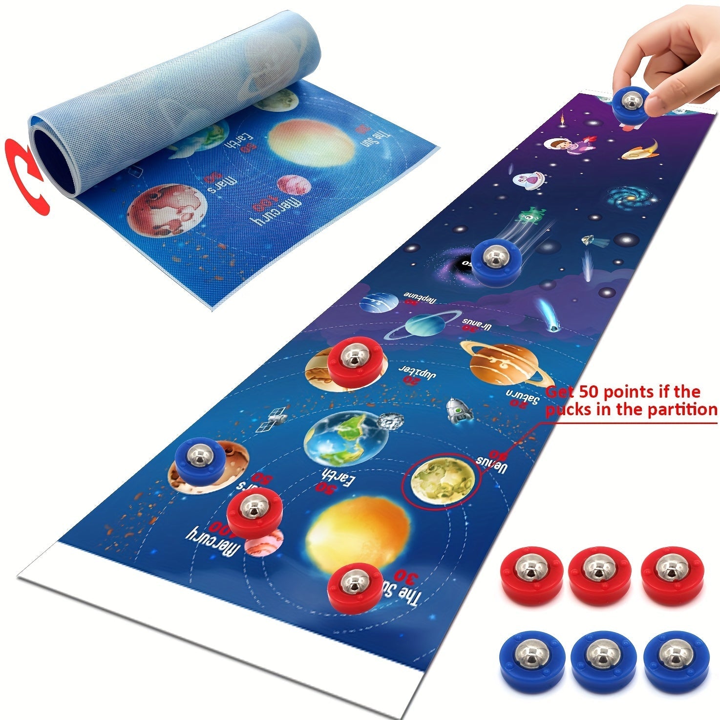 SpaceExplorer - Mini Shuffleboard Game for Kids Aged 6-8
