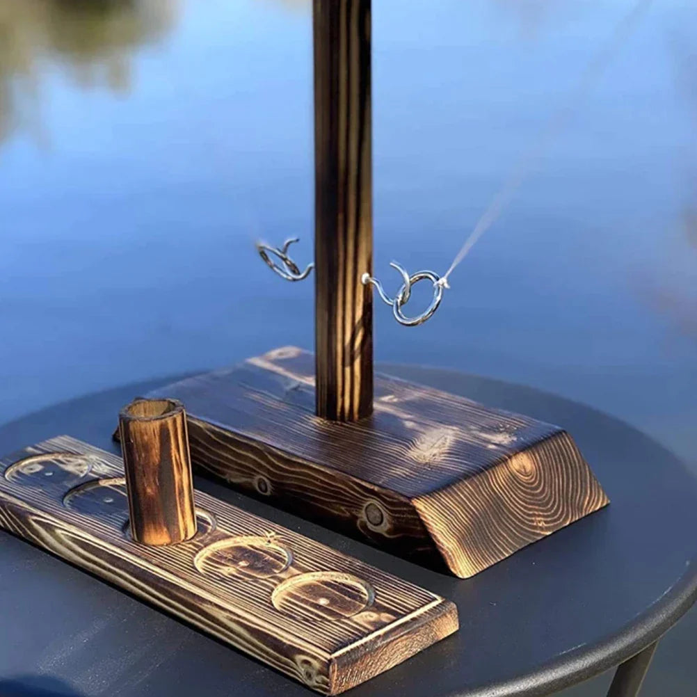 SpeelSlim - Wooden Ring Toss Game for Indoors and Outdoors