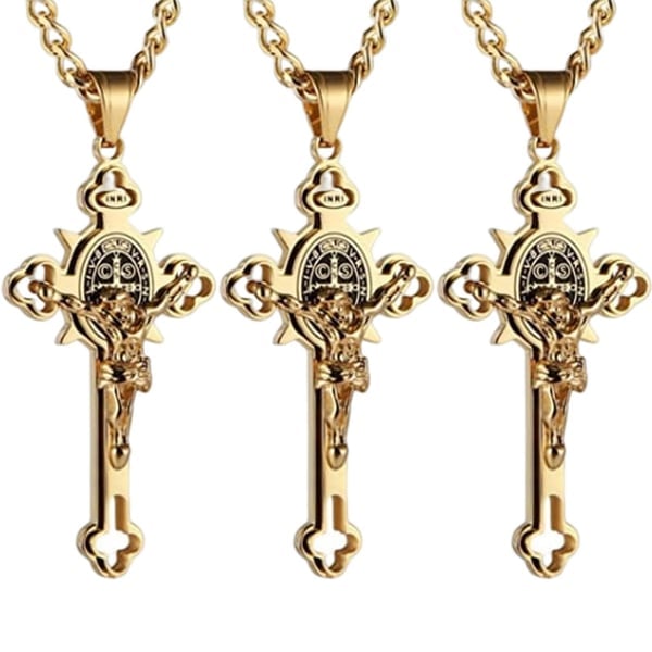 St. Benedict Protection Cross Power Pendant Necklace