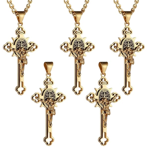 St. Benedict Protection Cross Power Pendant Necklace