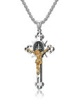 St. Benedict Protection Cross Power Pendant Necklace