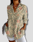 Stefanee - Long-Sleeved Shirt with Floral Pattern