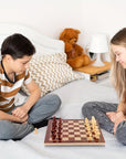 Strategic3in1 - Wooden Chess Set with Checkers and Backgammon