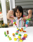 Stringing Animals, Fruits and Vegetables - Fun Toys for Motor Skills