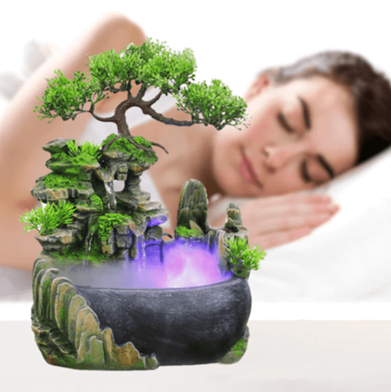 Stylish indoor water fountain tabletop fountain with LED lighting - Zenflow