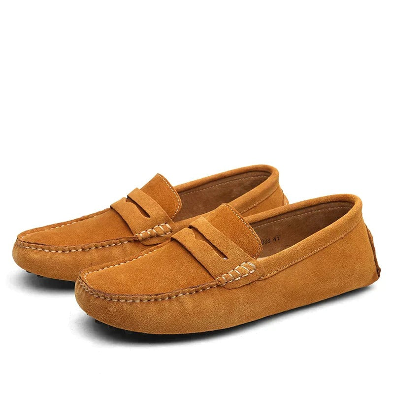 Suede men's loafers in Italian style - Robert