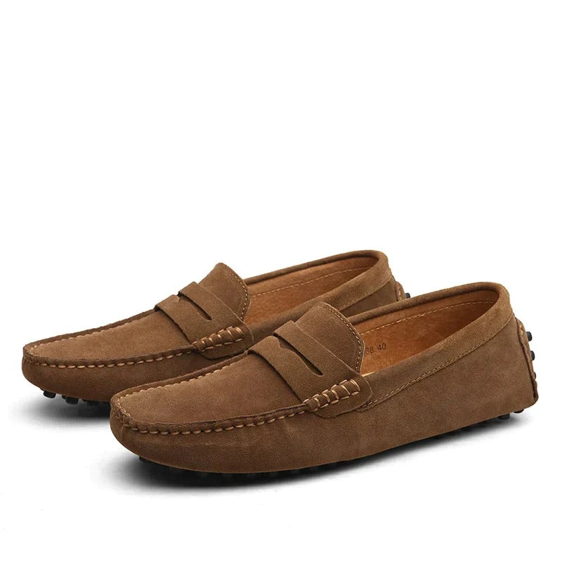 Suede men's loafers in Italian style - Robert