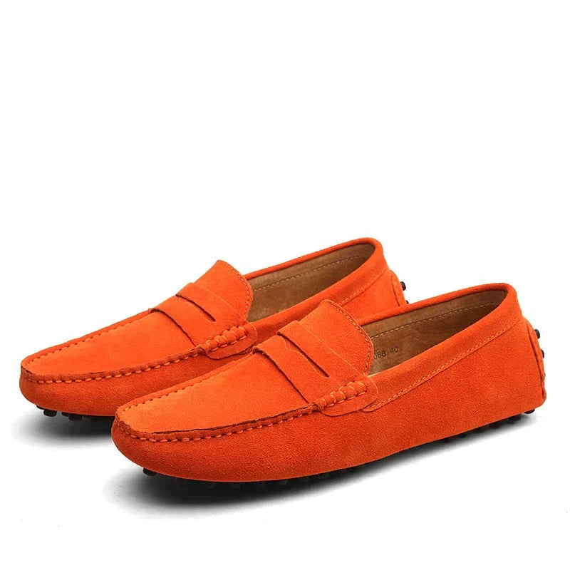 Suede men's loafers in Italian style - Robert