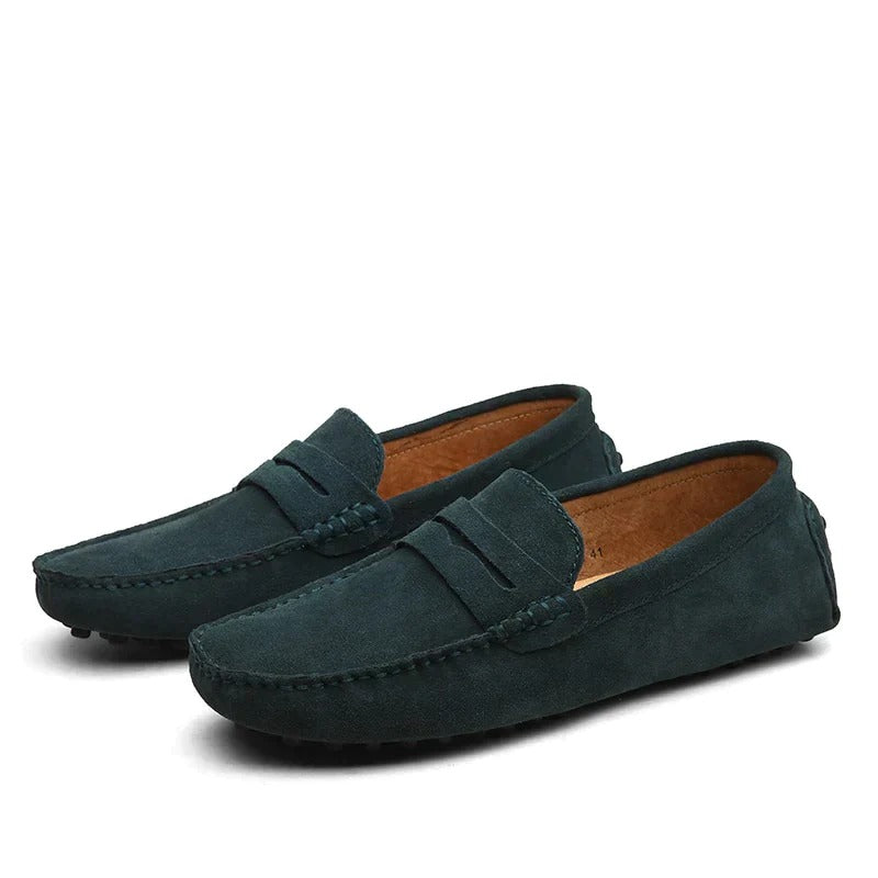 Suede men's loafers in Italian style - Robert