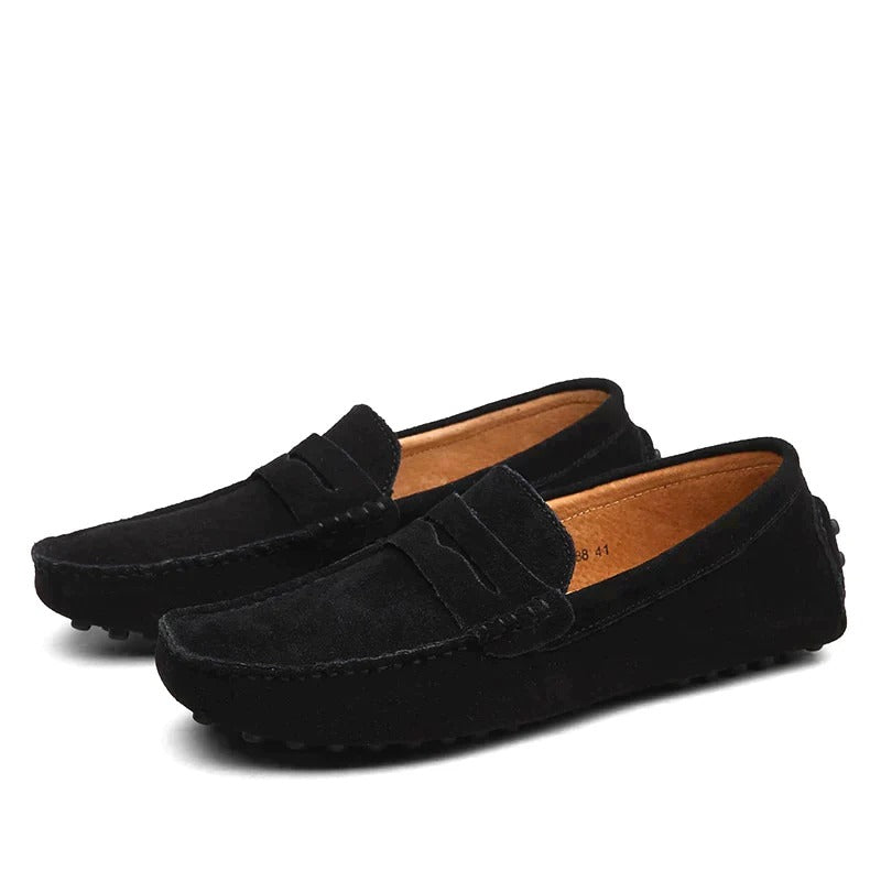 Suede men's loafers in Italian style - Robert