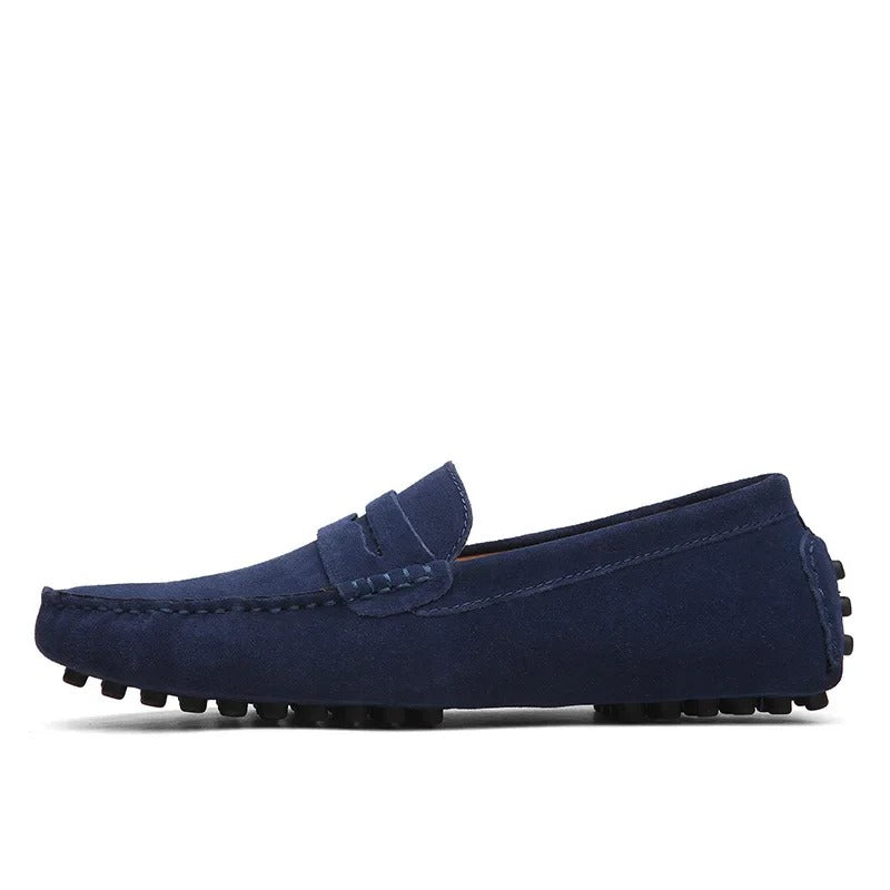 Suede men's loafers in Italian style - Robert