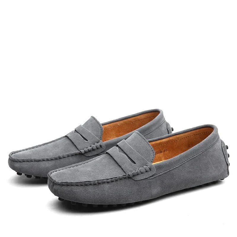 Suede men's loafers in Italian style - Robert