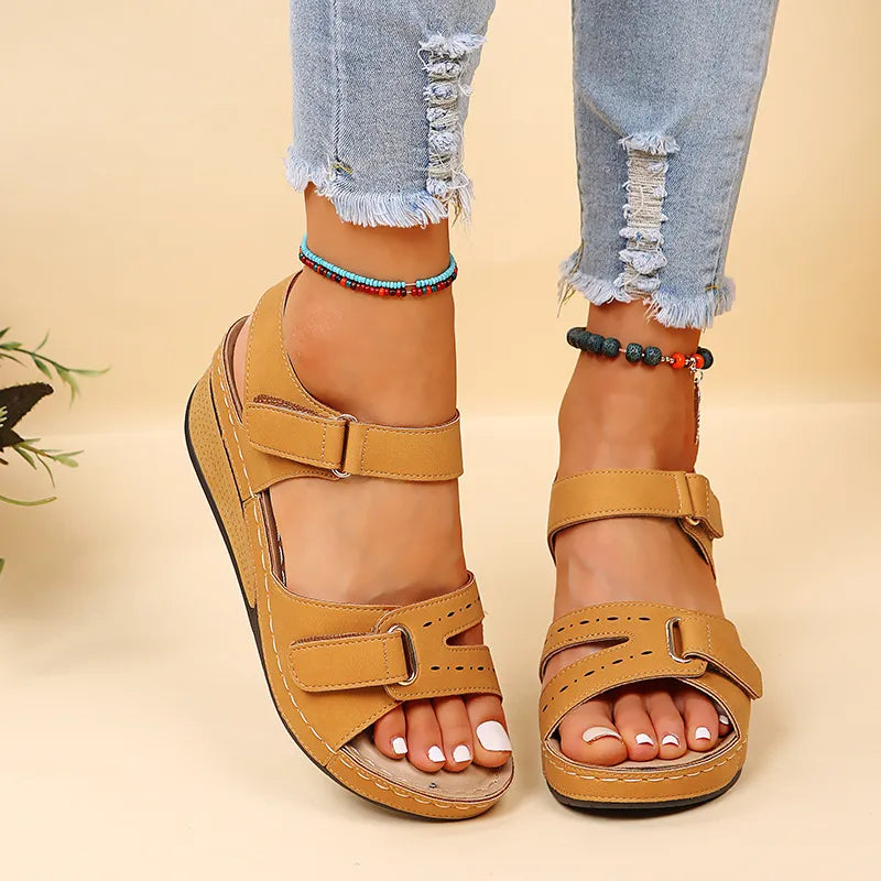 Summer Platform Sandals with Velcro Closure