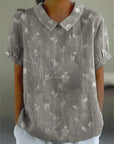 Susie - Cotton & Linen Blouse with Floral Print