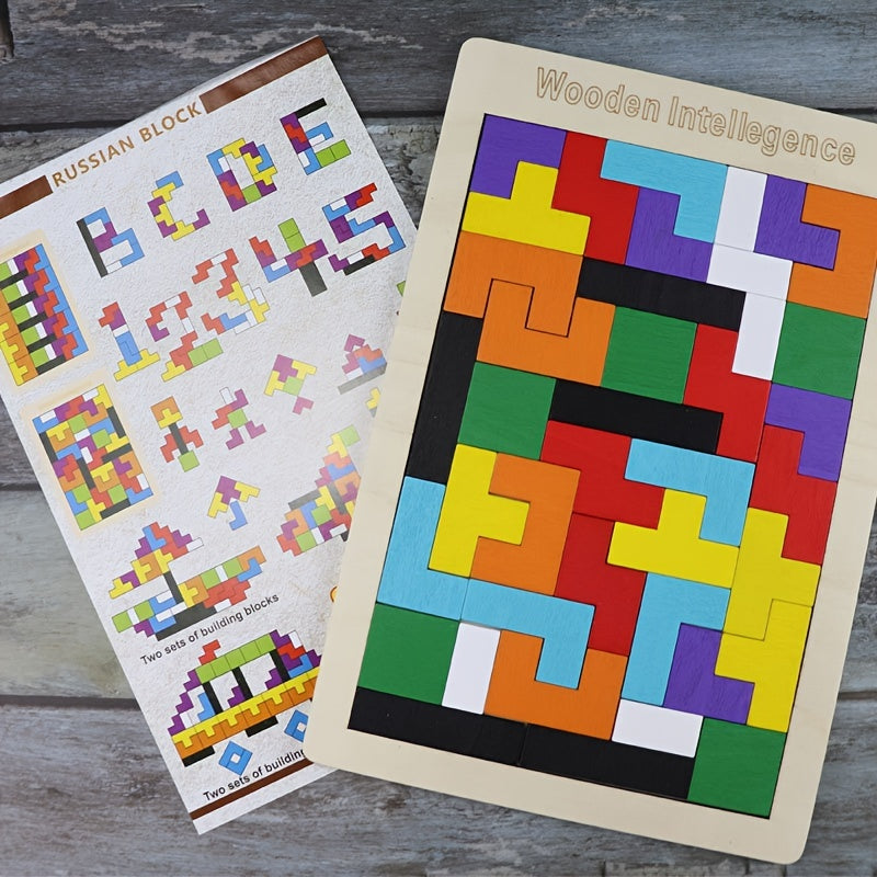 TangramIQ - Wooden 3D Brain Teaser for Children Educational Montessori Toy