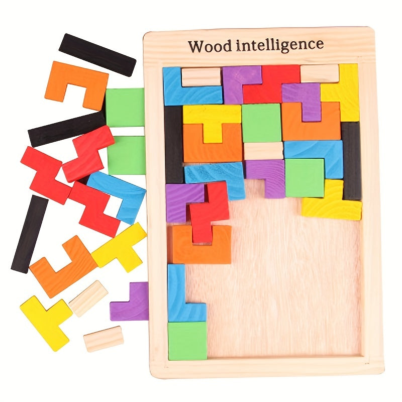 TangramIQ - Wooden 3D Brain Teaser for Children Educational Montessori Toy