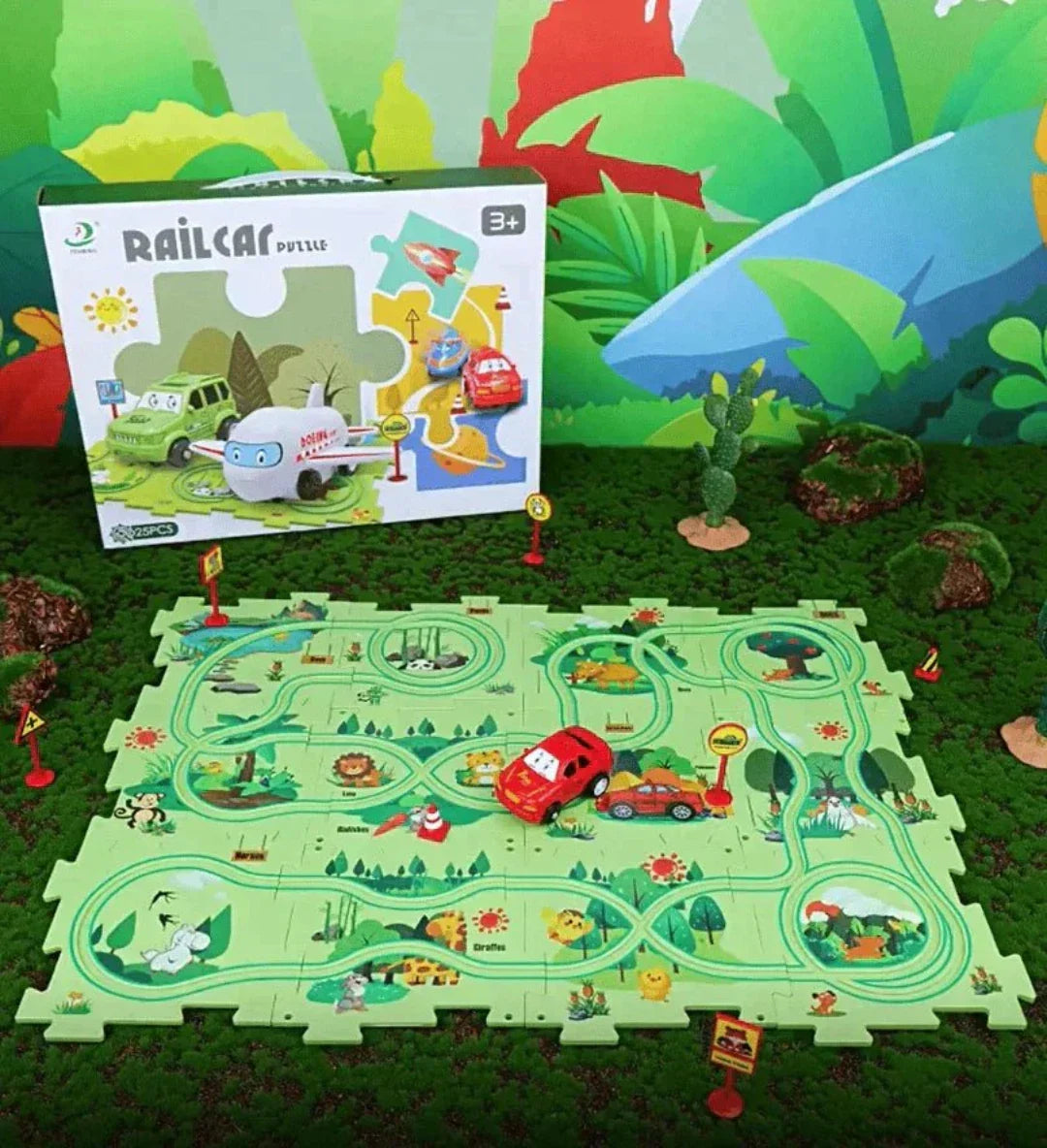 Toy Car Set - Educational Puzzle Mat for Children