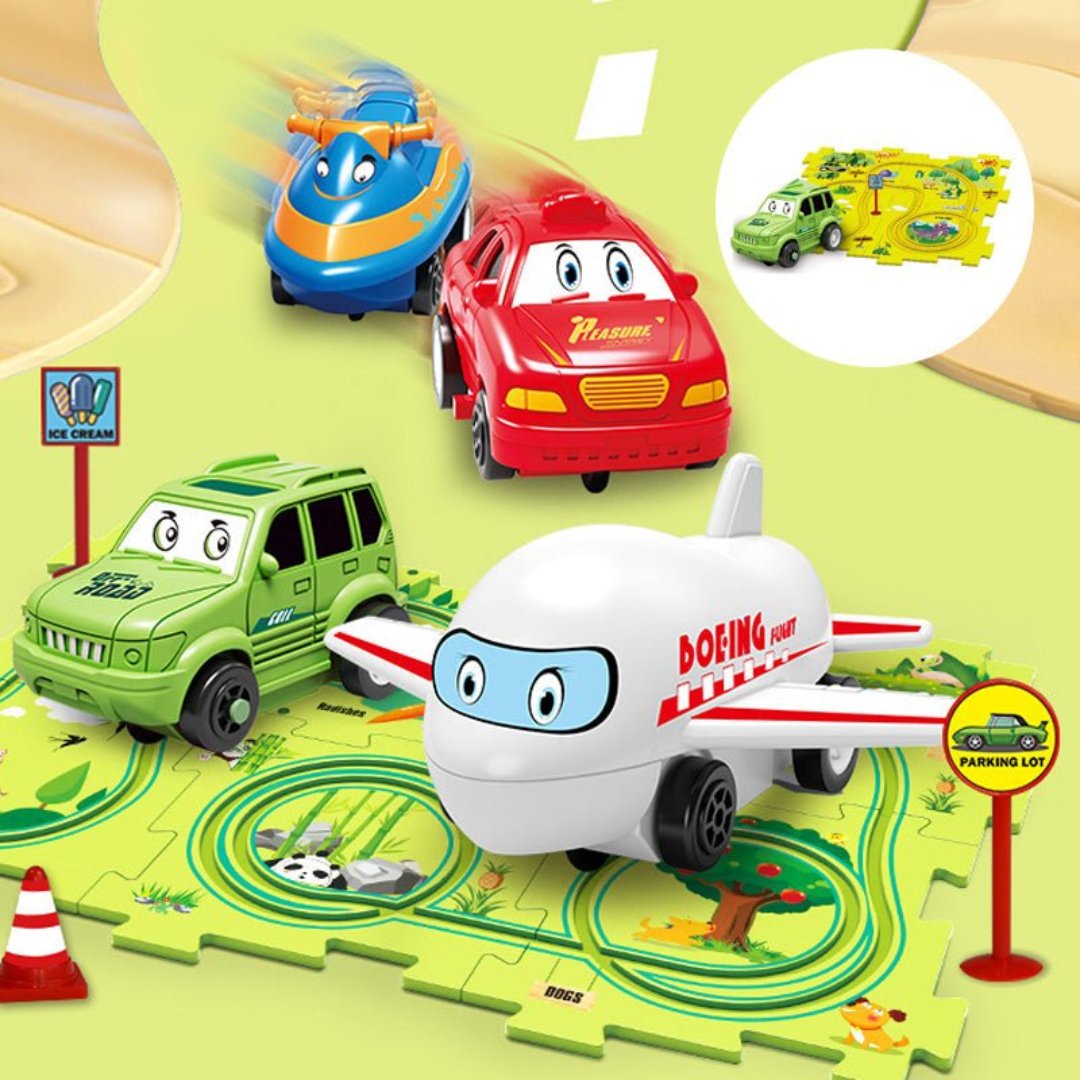 Toy Car Set - Educational Puzzle Mat for Children