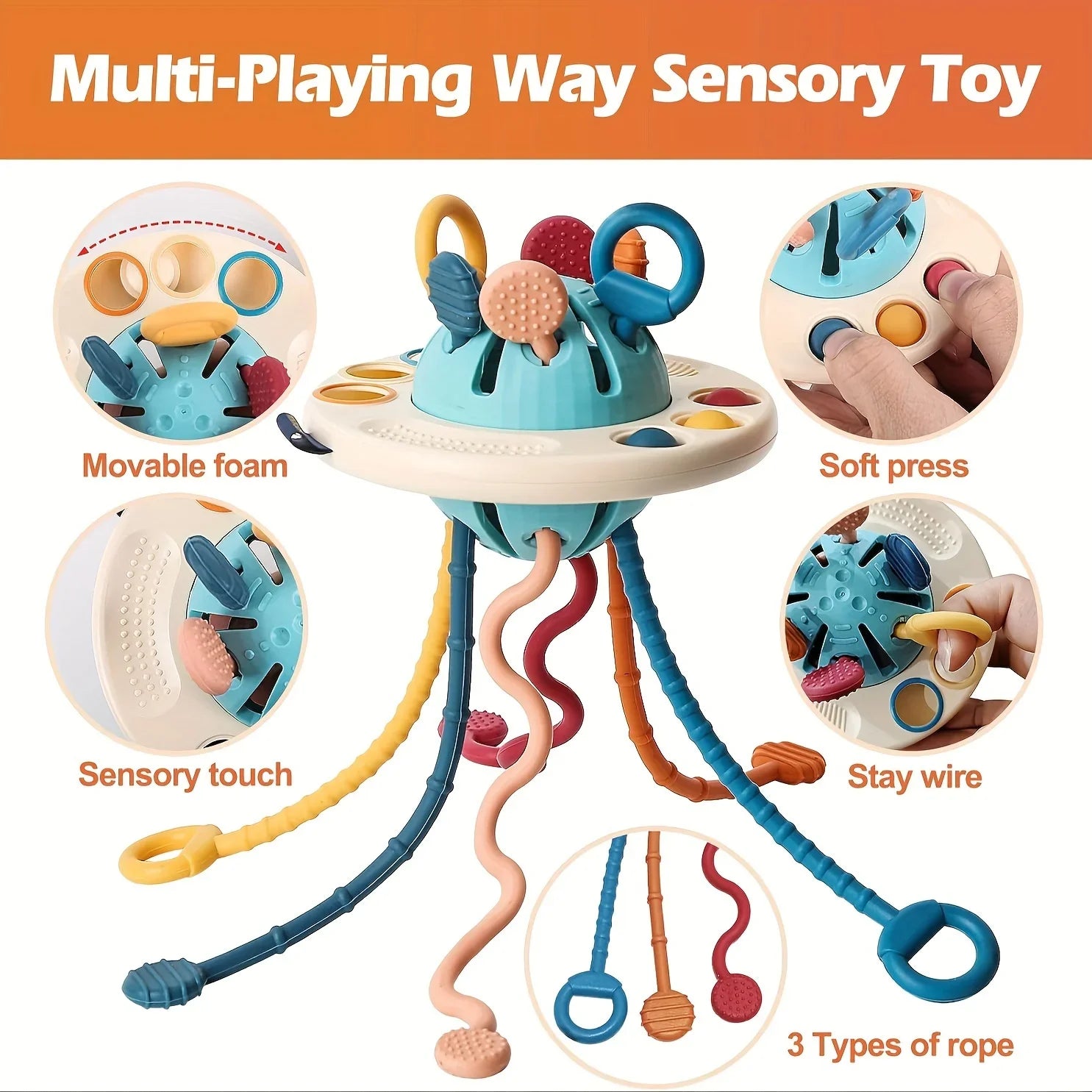 UFO Pull-along Toy - Motor and Sensory Development