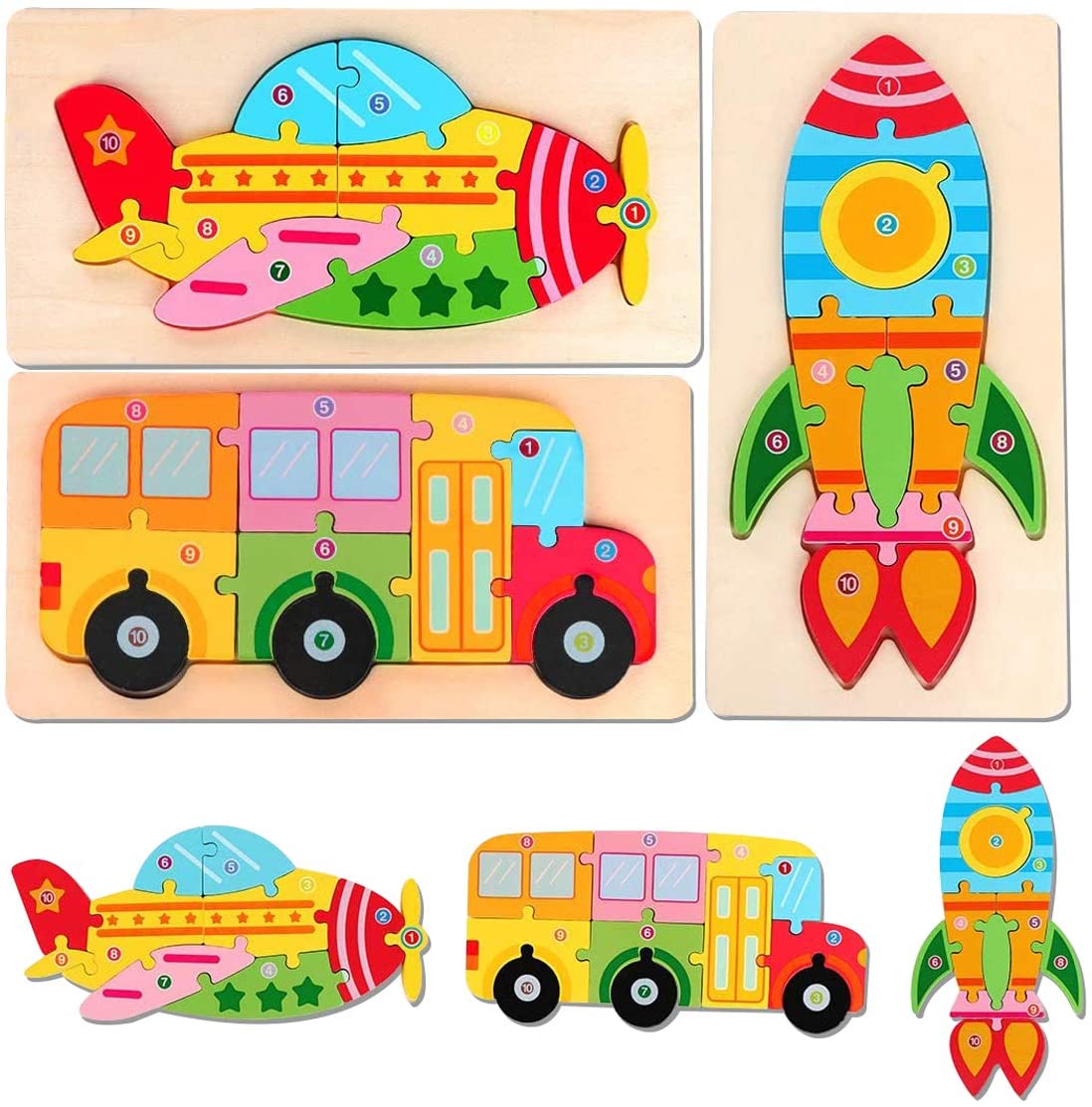 Vehicles Puzzles - Educational Toy Set